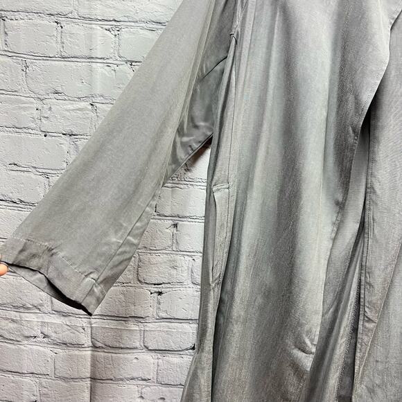 Zara Glen Women Long One Button Open Duster Cardigan Gray Size Small NWT - Picture 8 of 11
